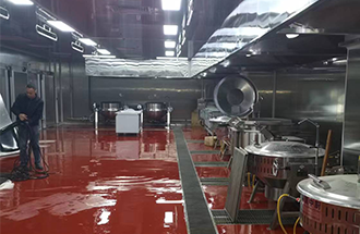 10月5日，泰山玻璃纖維（太原）有限公司職工餐廳裝飾裝修施工項目-志遠凈化工程項目進度